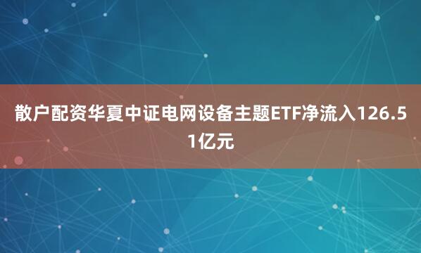 散户配资华夏中证电网设备主题ETF净流入126.51亿元