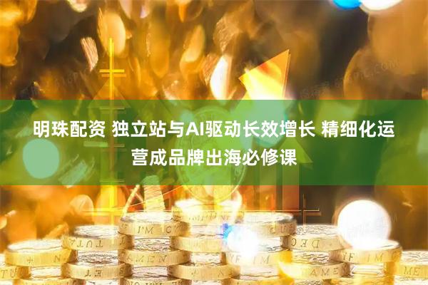 明珠配资 独立站与AI驱动长效增长 精细化运营成品牌出海必修课